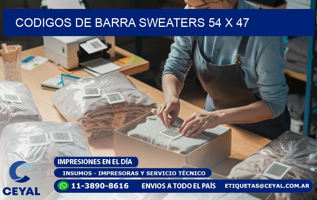 CODIGOS DE BARRA SWEATERS 54 x 47