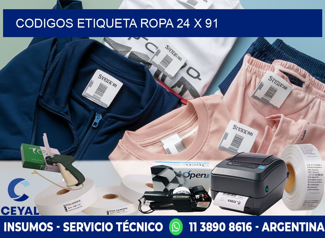 CODIGOS ETIQUETA ROPA 24 x 91