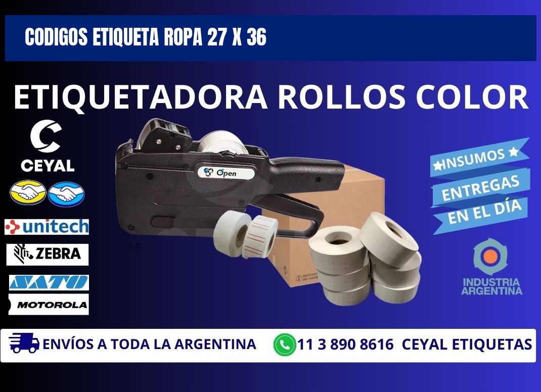 CODIGOS ETIQUETA ROPA 27 x 36