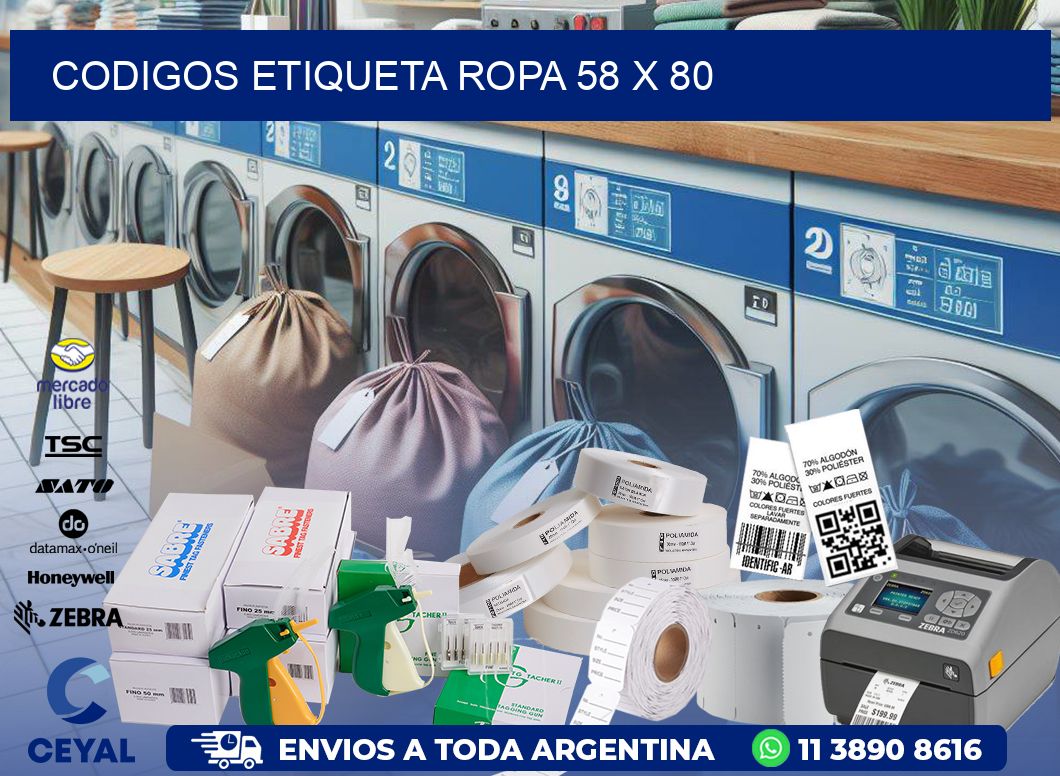 CODIGOS ETIQUETA ROPA 58 x 80