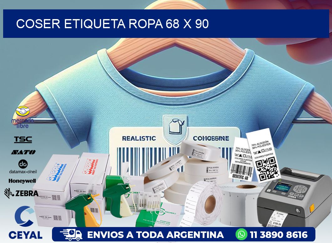 COSER ETIQUETA ROPA 68 x 90