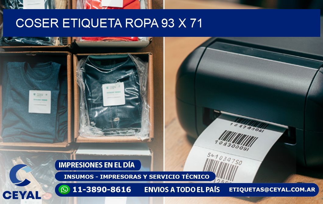 COSER ETIQUETA ROPA 93 x 71