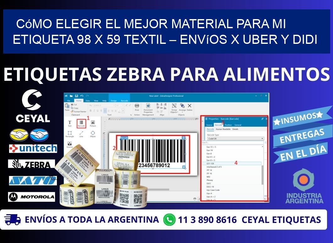 Cómo elegir el mejor material para mi Etiqueta 98 x 59 textil – Envíos x Uber y DiDi