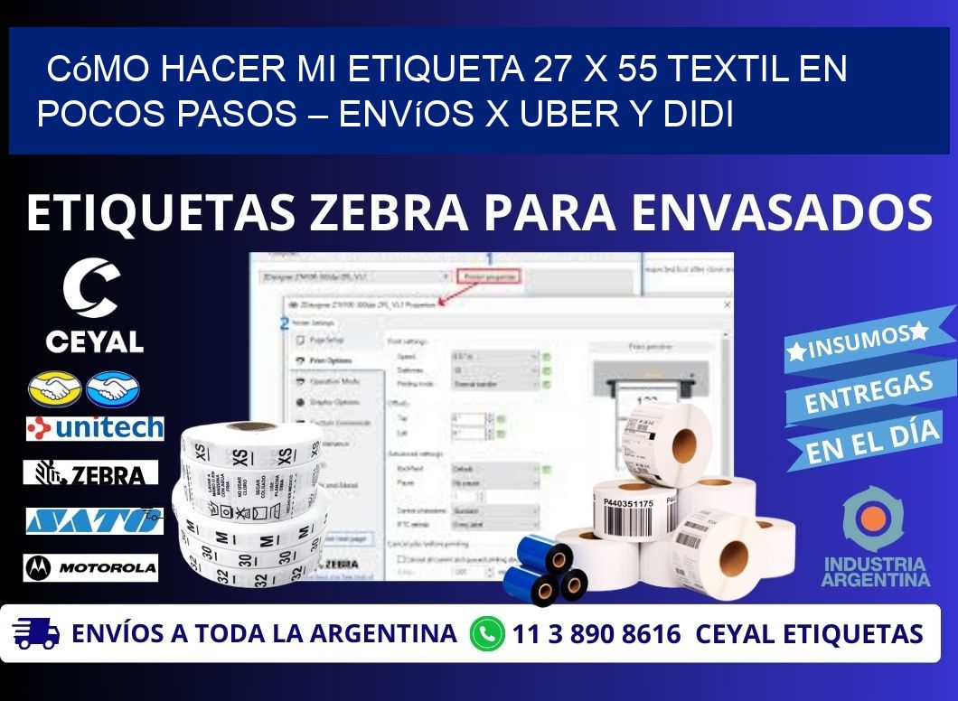 Cómo hacer mi Etiqueta 27 x 55 textil en pocos pasos – Envíos x Uber y DiDi