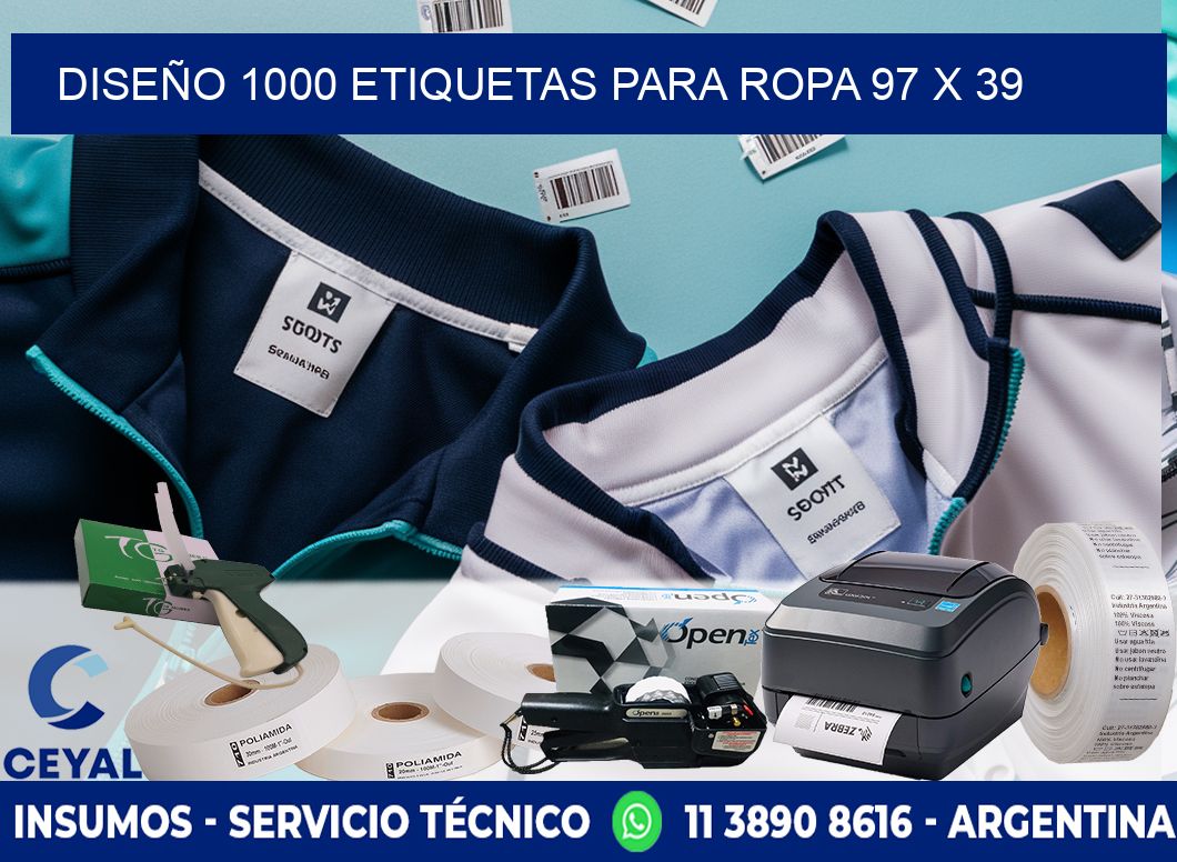 DISEÑO 1000 ETIQUETAS PARA ROPA 97 x 39