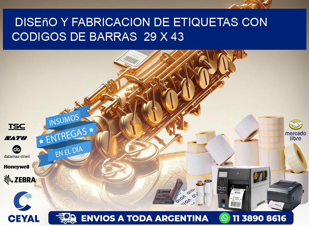 Diseño y Fabricacion de Etiquetas con Codigos de Barras  29 x 43