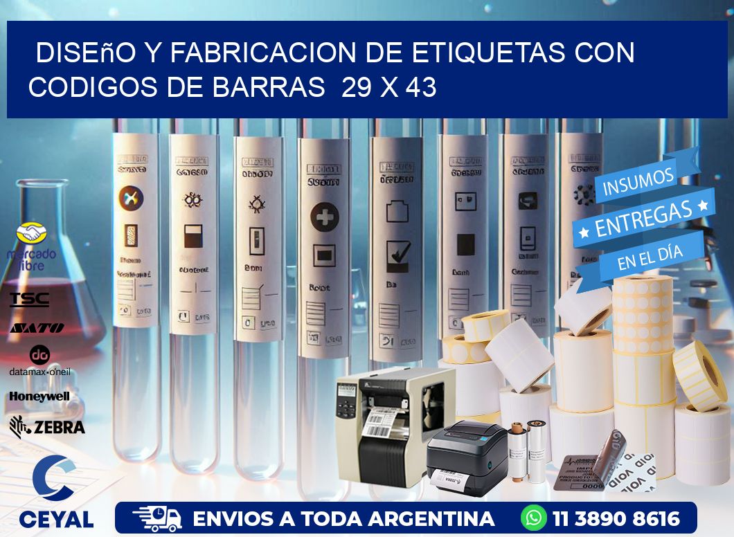 Diseño y Fabricacion de Etiquetas con Codigos de Barras  29 x 43