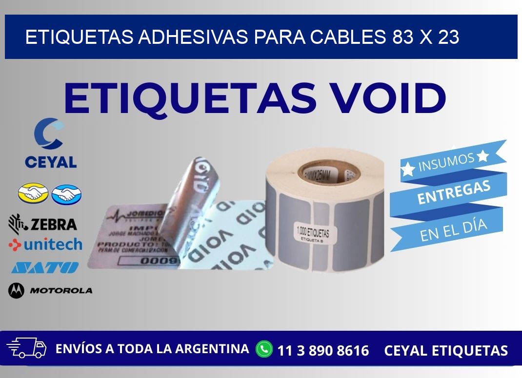 ETIQUETAS ADHESIVAS PARA CABLES 83 x 23