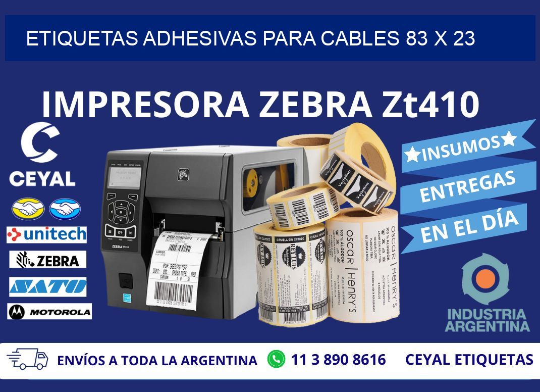 ETIQUETAS ADHESIVAS PARA CABLES 83 x 23