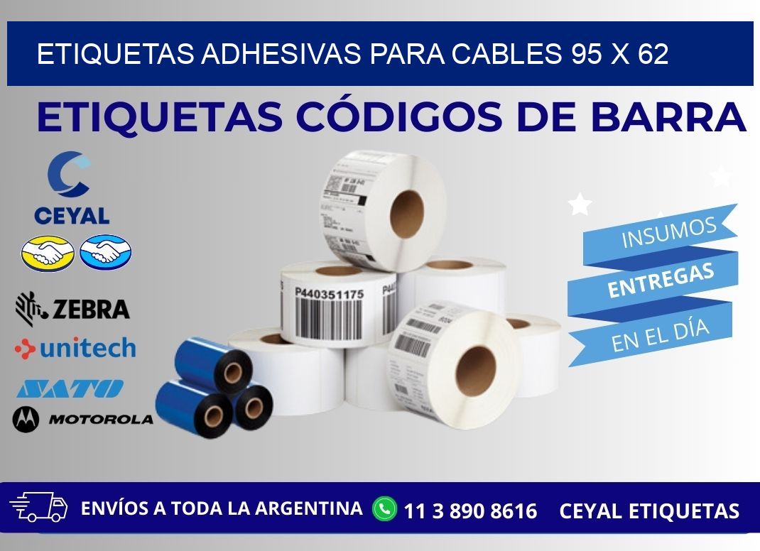 ETIQUETAS ADHESIVAS PARA CABLES 95 x 62