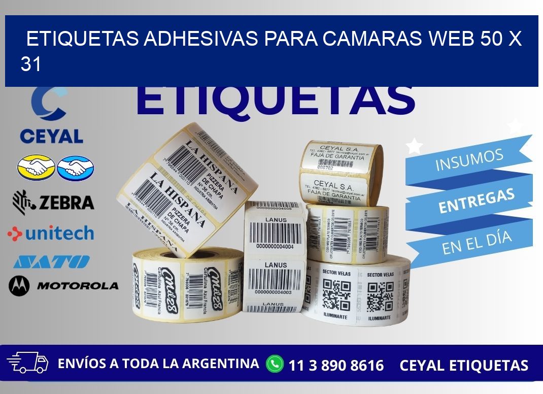 ETIQUETAS ADHESIVAS PARA CAMARAS WEB 50 x 31