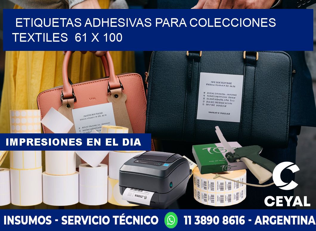 ETIQUETAS ADHESIVAS PARA COLECCIONES TEXTILES  61 x 100