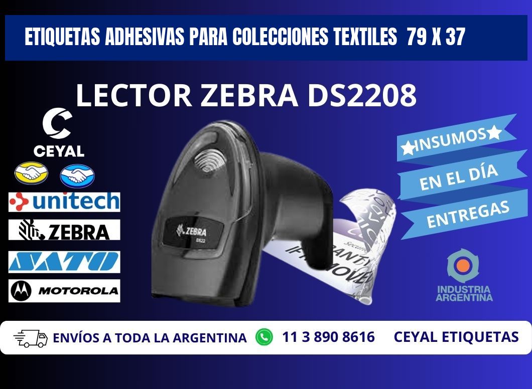 ETIQUETAS ADHESIVAS PARA COLECCIONES TEXTILES  79 x 37