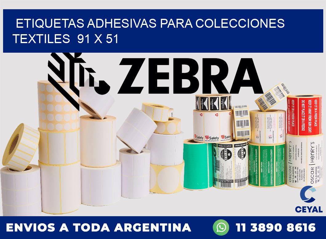 ETIQUETAS ADHESIVAS PARA COLECCIONES TEXTILES  91 x 51