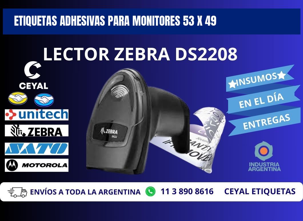 ETIQUETAS ADHESIVAS PARA MONITORES 53 x 49