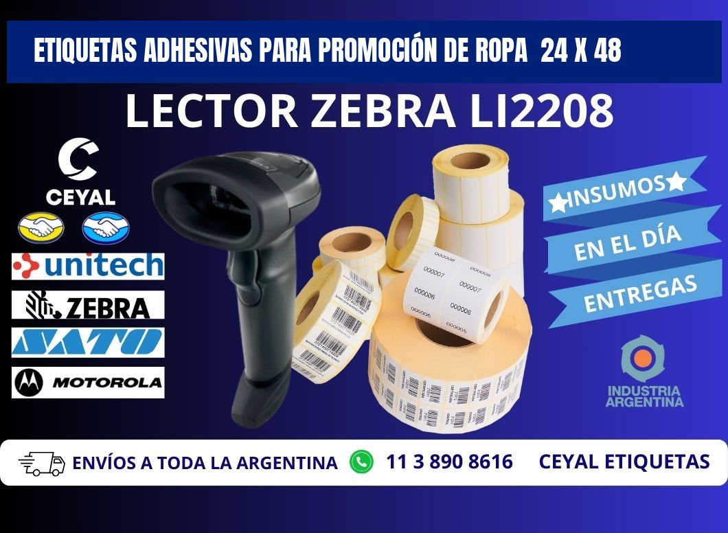 ETIQUETAS ADHESIVAS PARA PROMOCIÓN DE ROPA  24 x 48