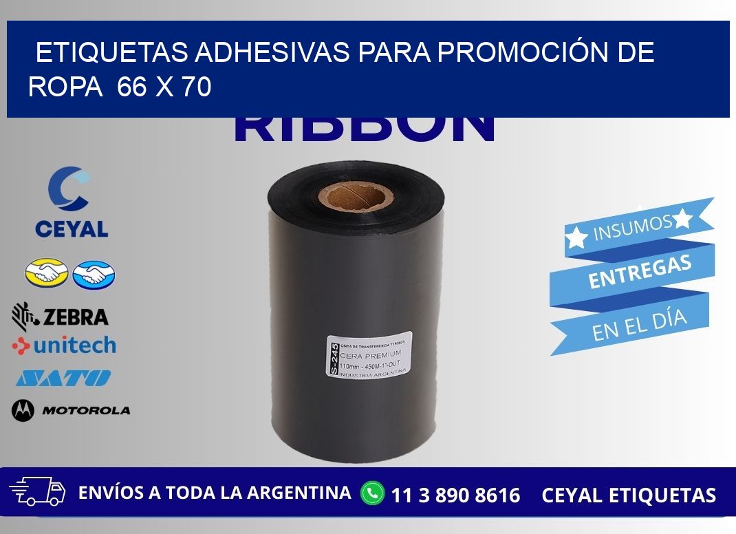 ETIQUETAS ADHESIVAS PARA PROMOCIÓN DE ROPA  66 x 70