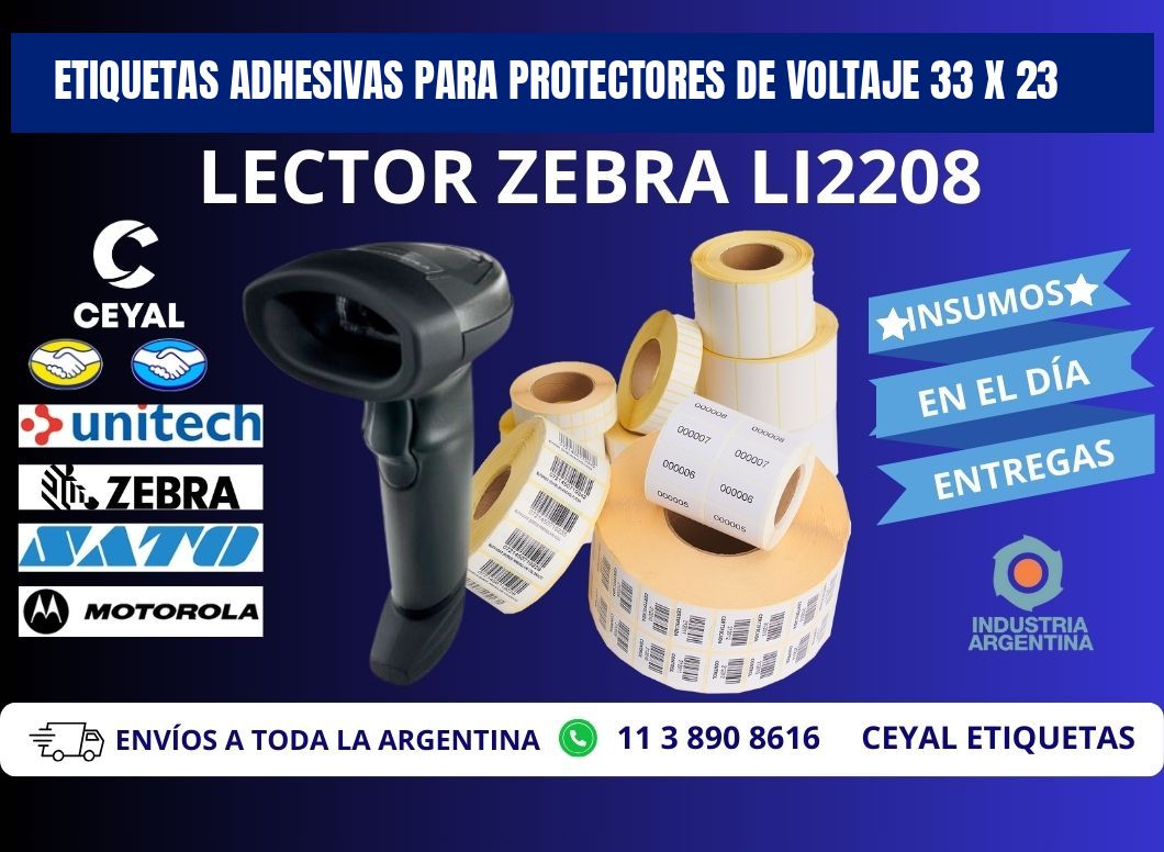 ETIQUETAS ADHESIVAS PARA PROTECTORES DE VOLTAJE 33 x 23