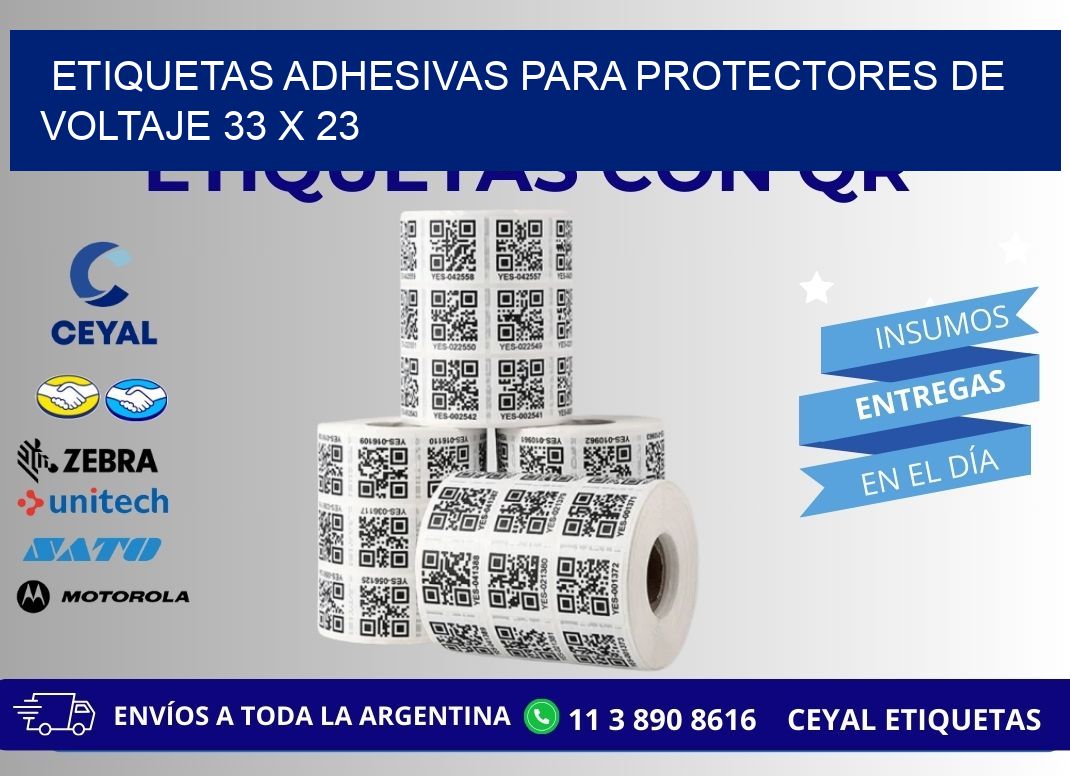 ETIQUETAS ADHESIVAS PARA PROTECTORES DE VOLTAJE 33 x 23