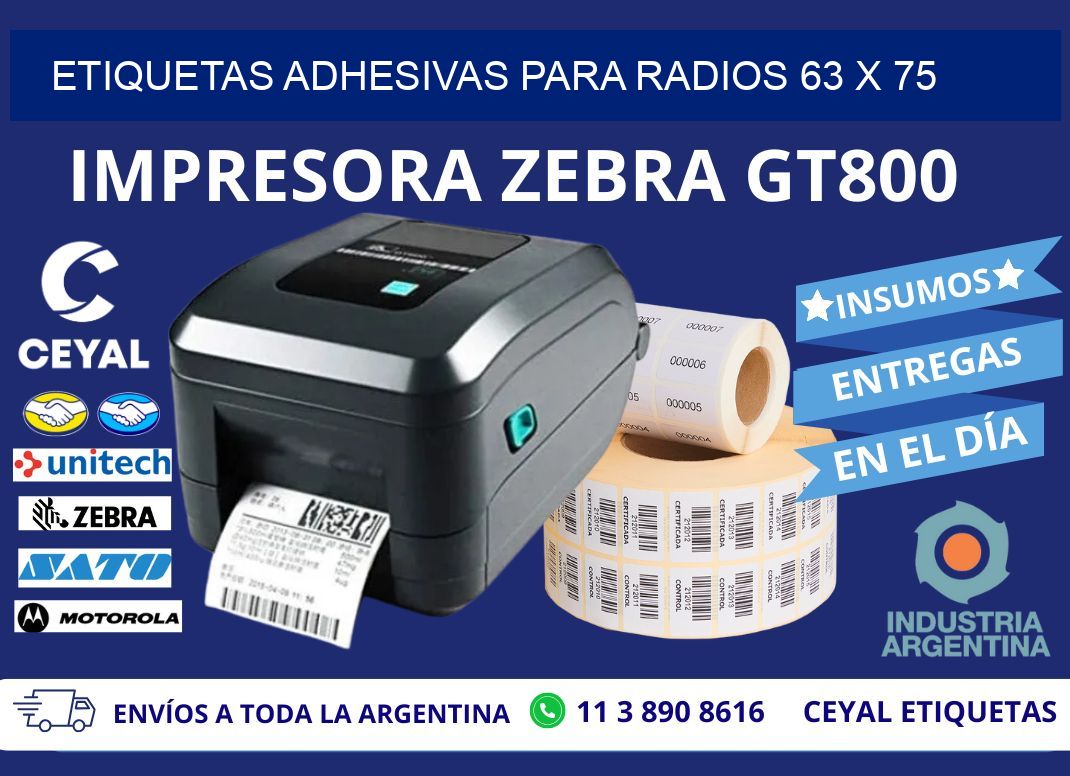 ETIQUETAS ADHESIVAS PARA RADIOS 63 x 75