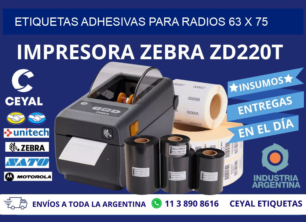 ETIQUETAS ADHESIVAS PARA RADIOS 63 x 75