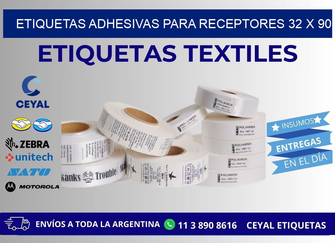 ETIQUETAS ADHESIVAS PARA RECEPTORES 32 x 90