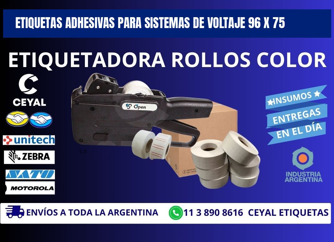 ETIQUETAS ADHESIVAS PARA SISTEMAS DE VOLTAJE 96 x 75