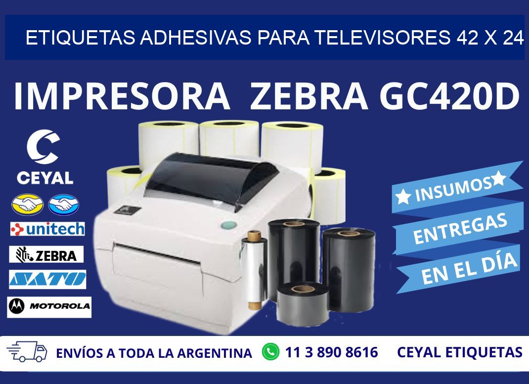 ETIQUETAS ADHESIVAS PARA TELEVISORES 42 x 24