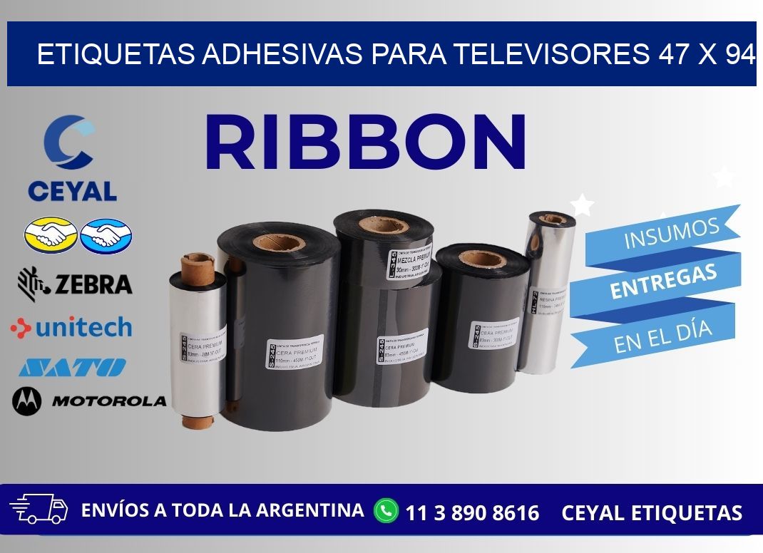 ETIQUETAS ADHESIVAS PARA TELEVISORES 47 x 94