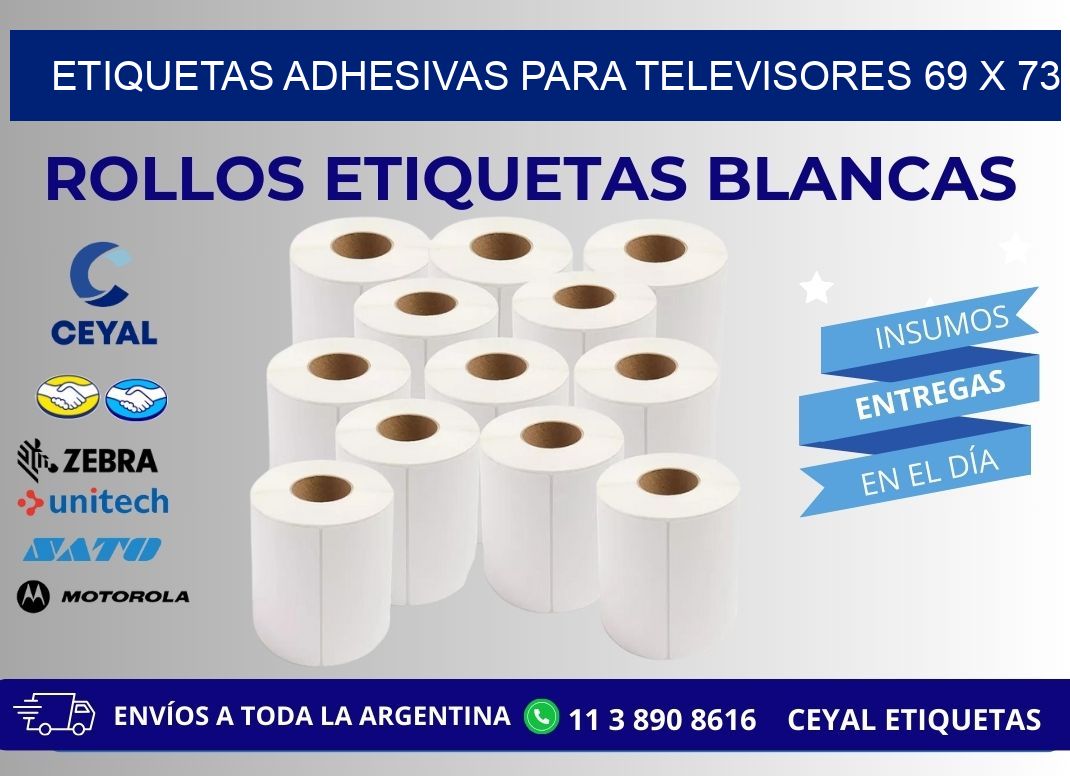 ETIQUETAS ADHESIVAS PARA TELEVISORES 69 x 73