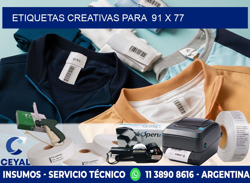 ETIQUETAS CREATIVAS PARA  91 x 77