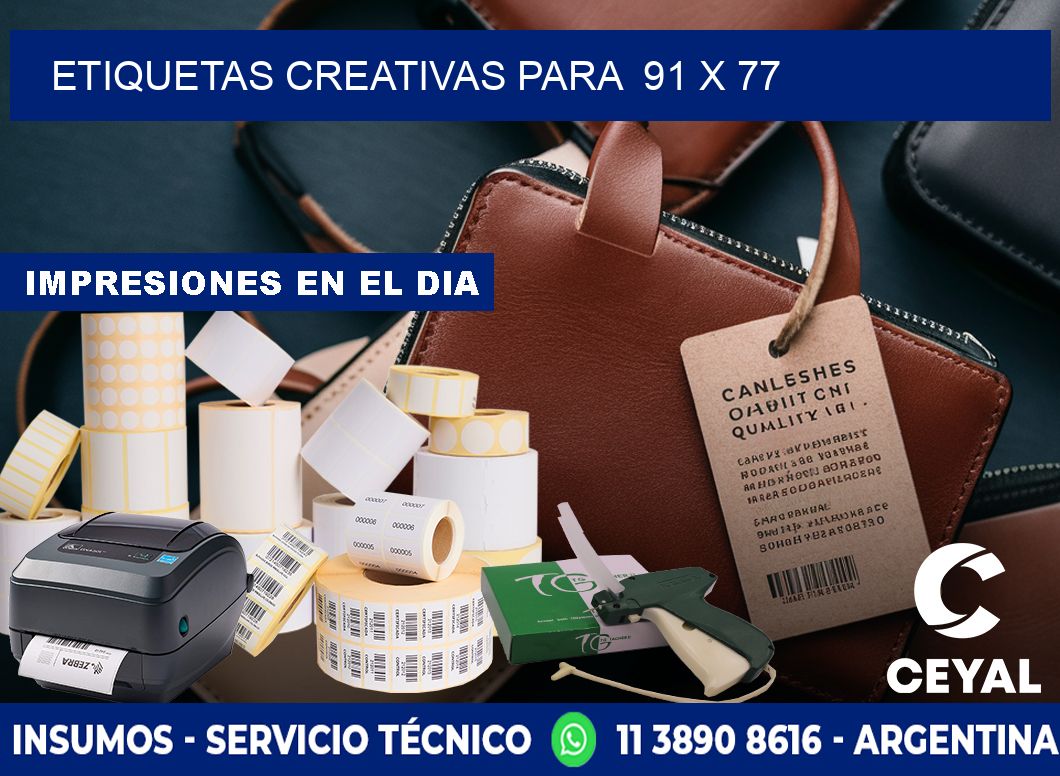 ETIQUETAS CREATIVAS PARA  91 x 77