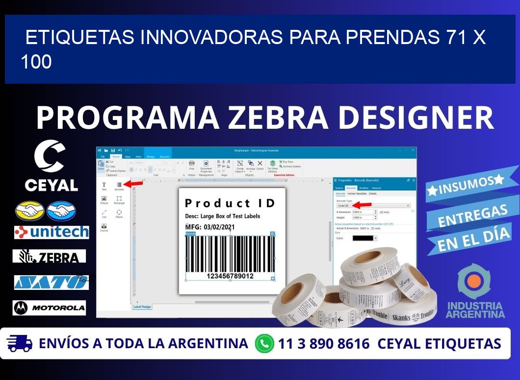 ETIQUETAS INNOVADORAS PARA PRENDAS 71 x 100