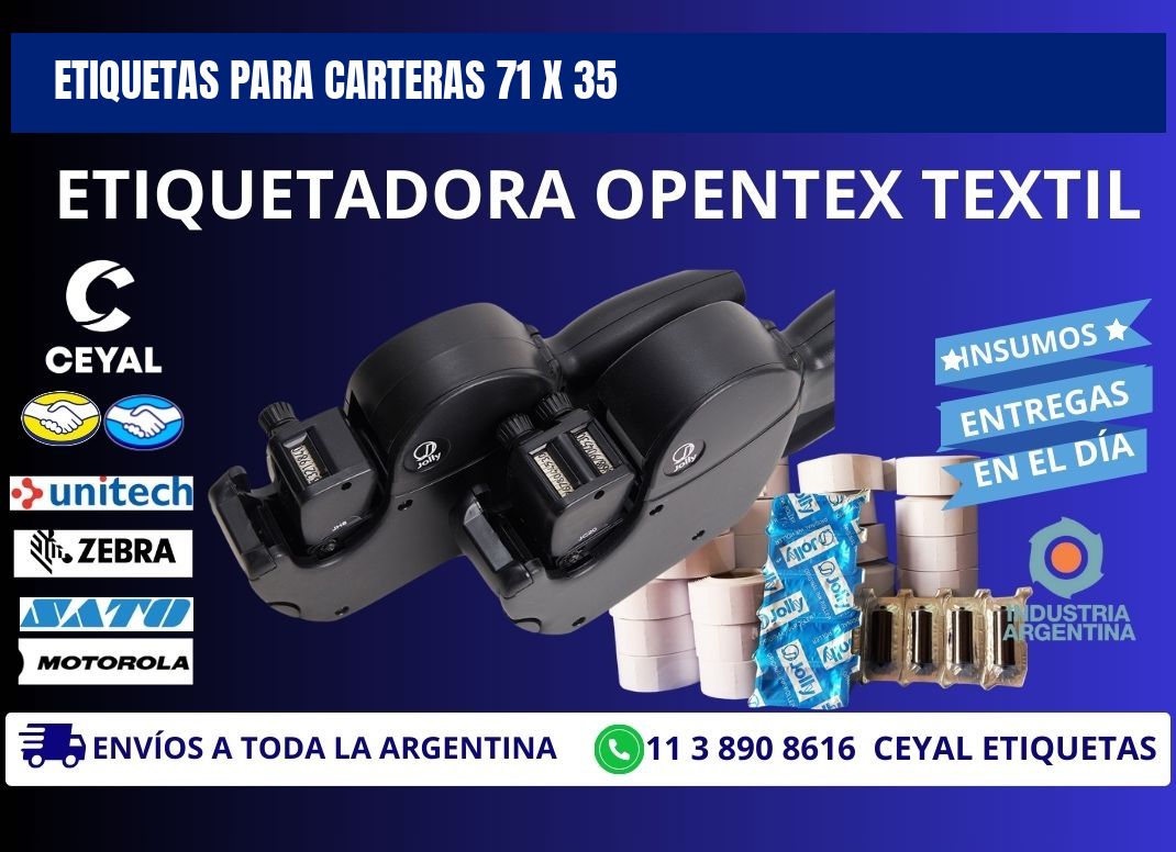 ETIQUETAS PARA CARTERAS 71 x 35