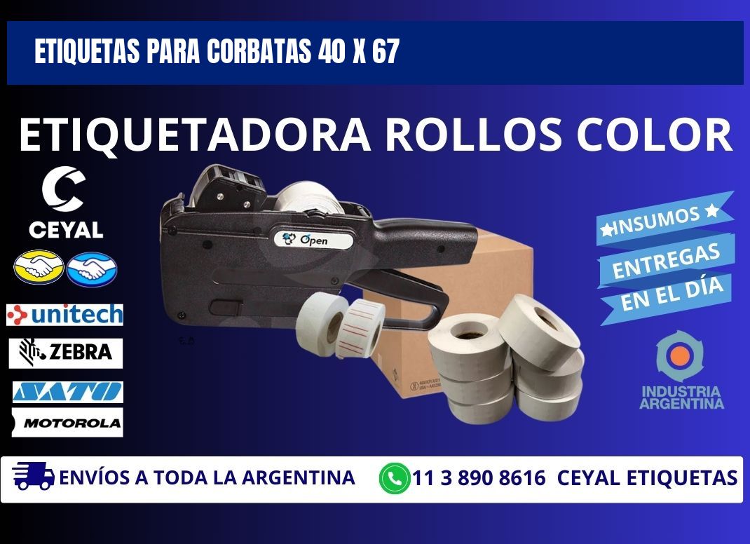 ETIQUETAS PARA CORBATAS 40 x 67