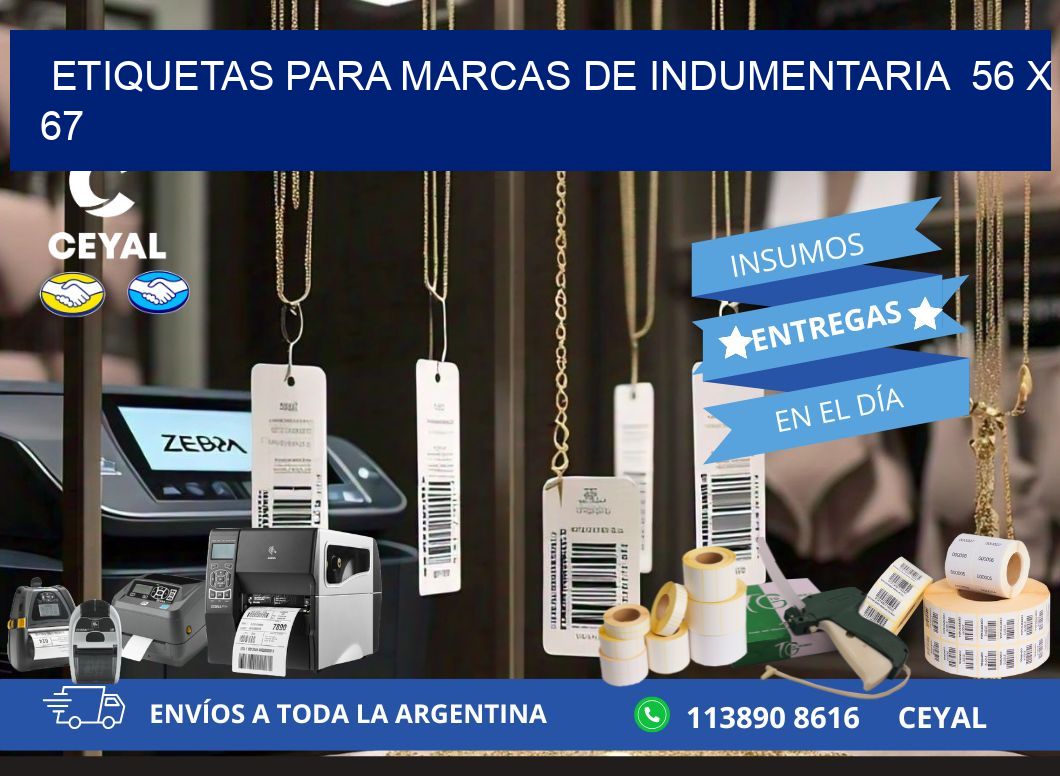 ETIQUETAS PARA MARCAS DE INDUMENTARIA  56 x 67