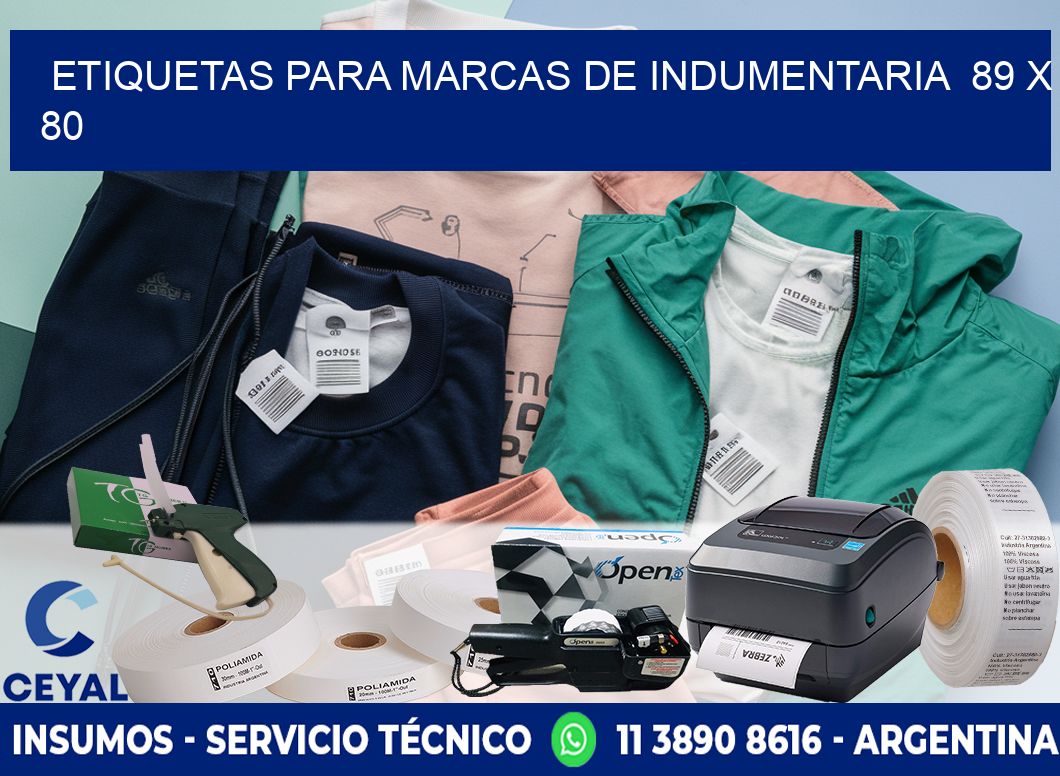 ETIQUETAS PARA MARCAS DE INDUMENTARIA  89 x 80