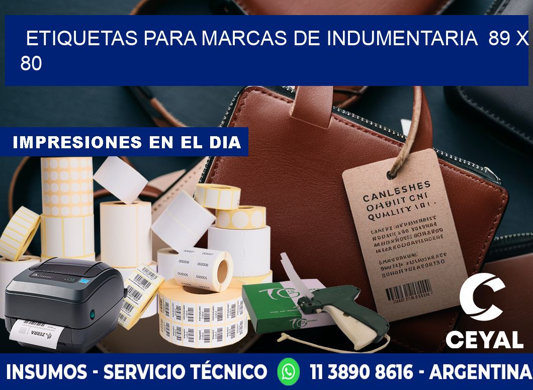 ETIQUETAS PARA MARCAS DE INDUMENTARIA  89 x 80