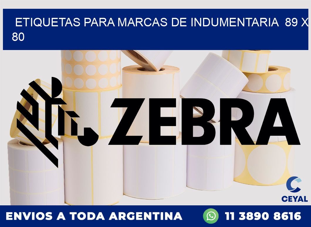 ETIQUETAS PARA MARCAS DE INDUMENTARIA  89 x 80