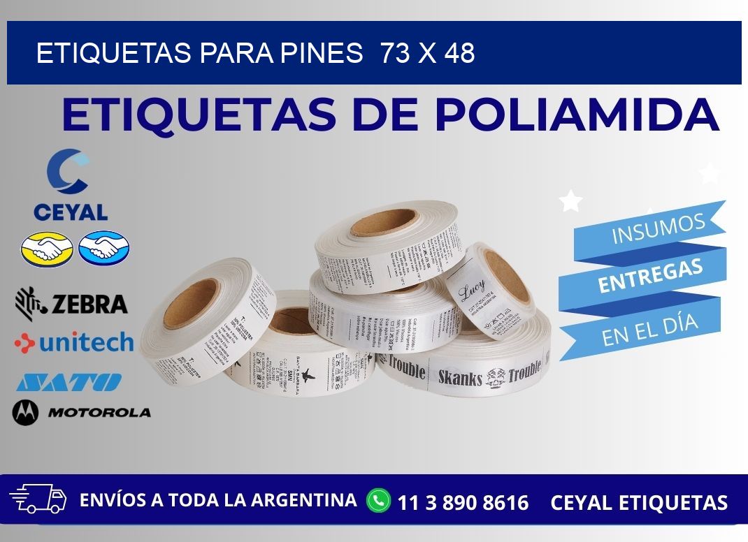 ETIQUETAS PARA PINES  73 x 48