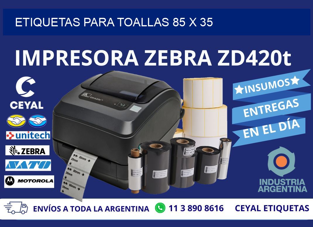 ETIQUETAS PARA TOALLAS 85 x 35