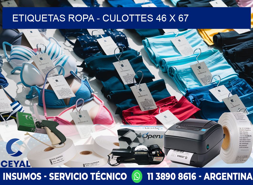 ETIQUETAS ROPA - CULOTTES 46 x 67