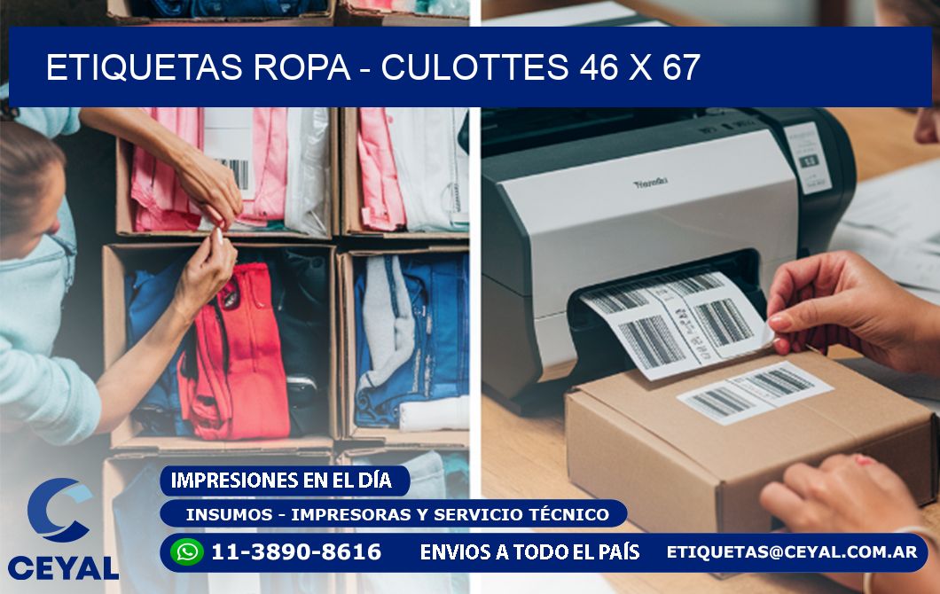 ETIQUETAS ROPA - CULOTTES 46 x 67