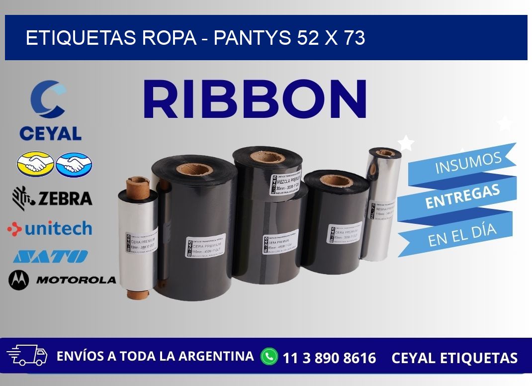 ETIQUETAS ROPA - PANTYS 52 x 73