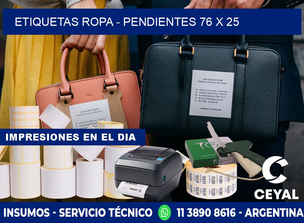 ETIQUETAS ROPA - PENDIENTES 76 x 25