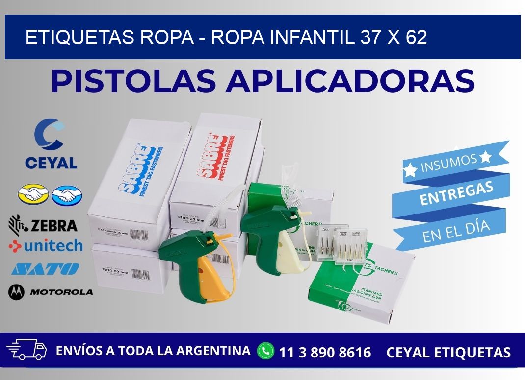 ETIQUETAS ROPA - ROPA INFANTIL 37 x 62