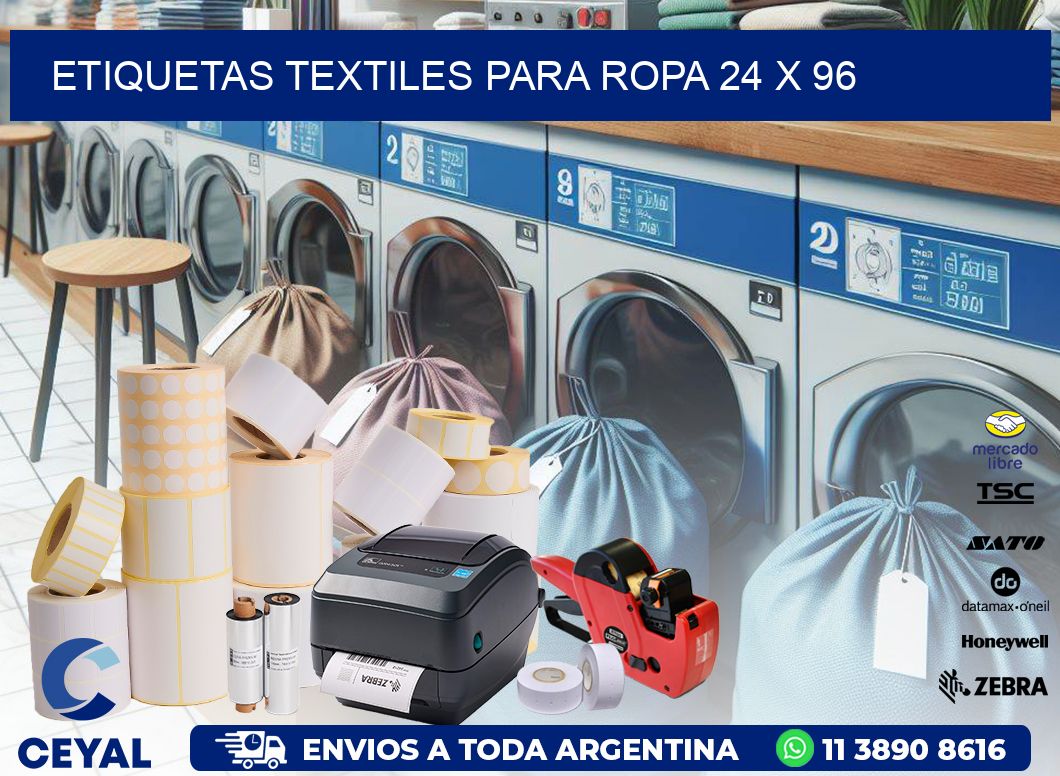 ETIQUETAS TEXTILES PARA ROPA 24 x 96