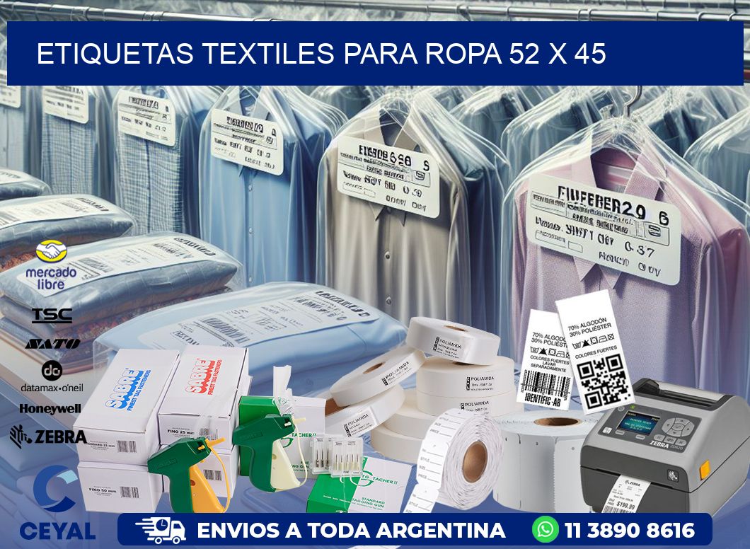 ETIQUETAS TEXTILES PARA ROPA 52 x 45