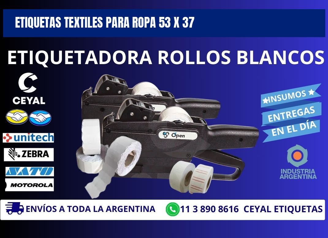 ETIQUETAS TEXTILES PARA ROPA 53 x 37