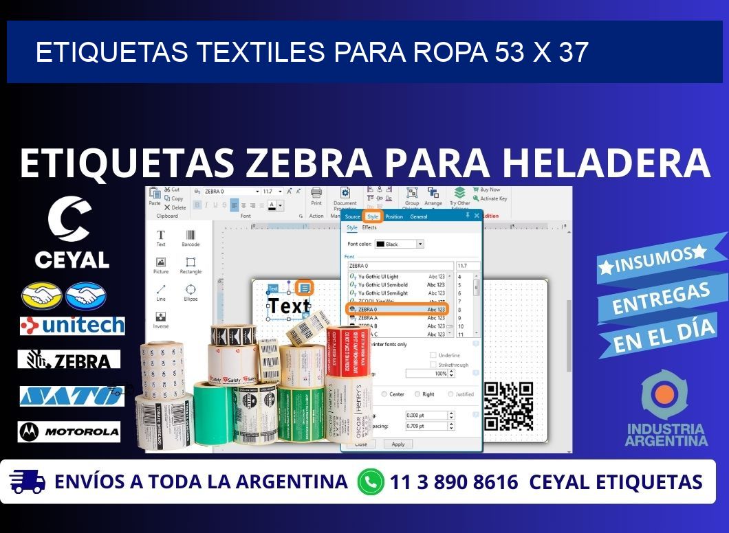 ETIQUETAS TEXTILES PARA ROPA 53 x 37